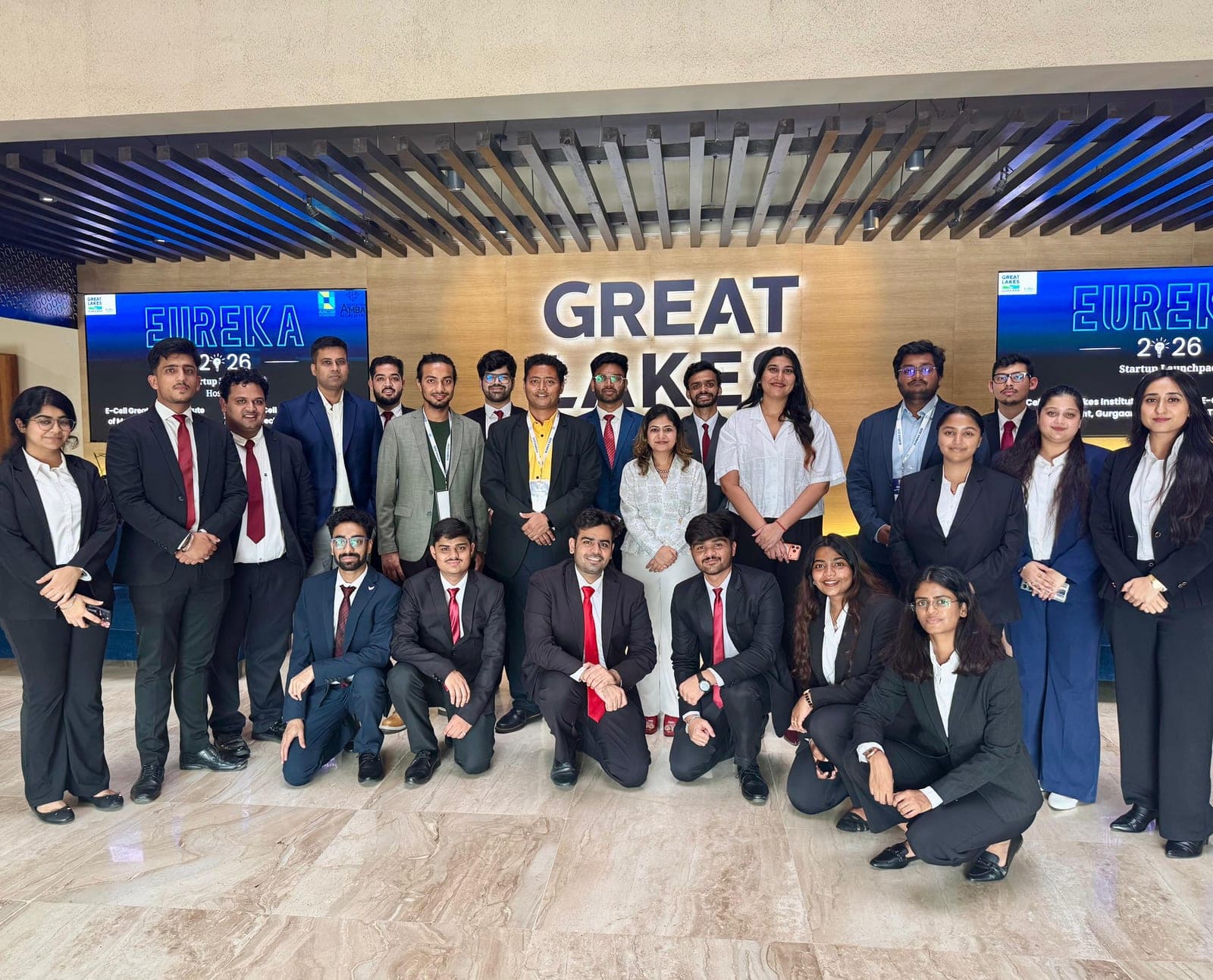 A larger group photo of students and faculty who organized EUREKA 2026 at Great Lakes Gurgaon