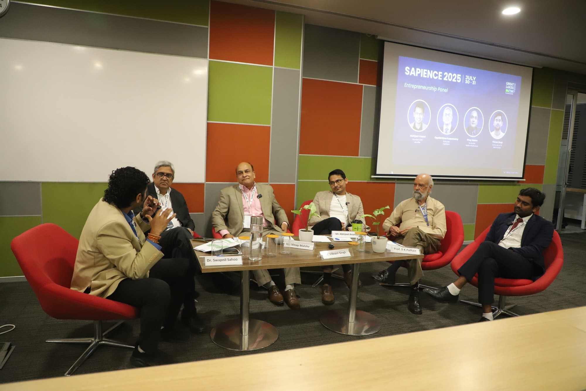 Swapnil Sahoo speaking on an Entrepreneurship Panel at SAPIENCE 2025, Great Lakes Gurgaon